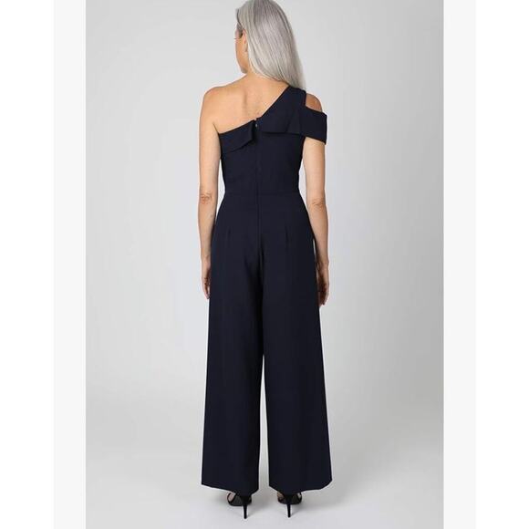 NWT Marina One Navy Blue Shoulder Jumpsuit Size 12 Made in USA - Picture 3 of 11